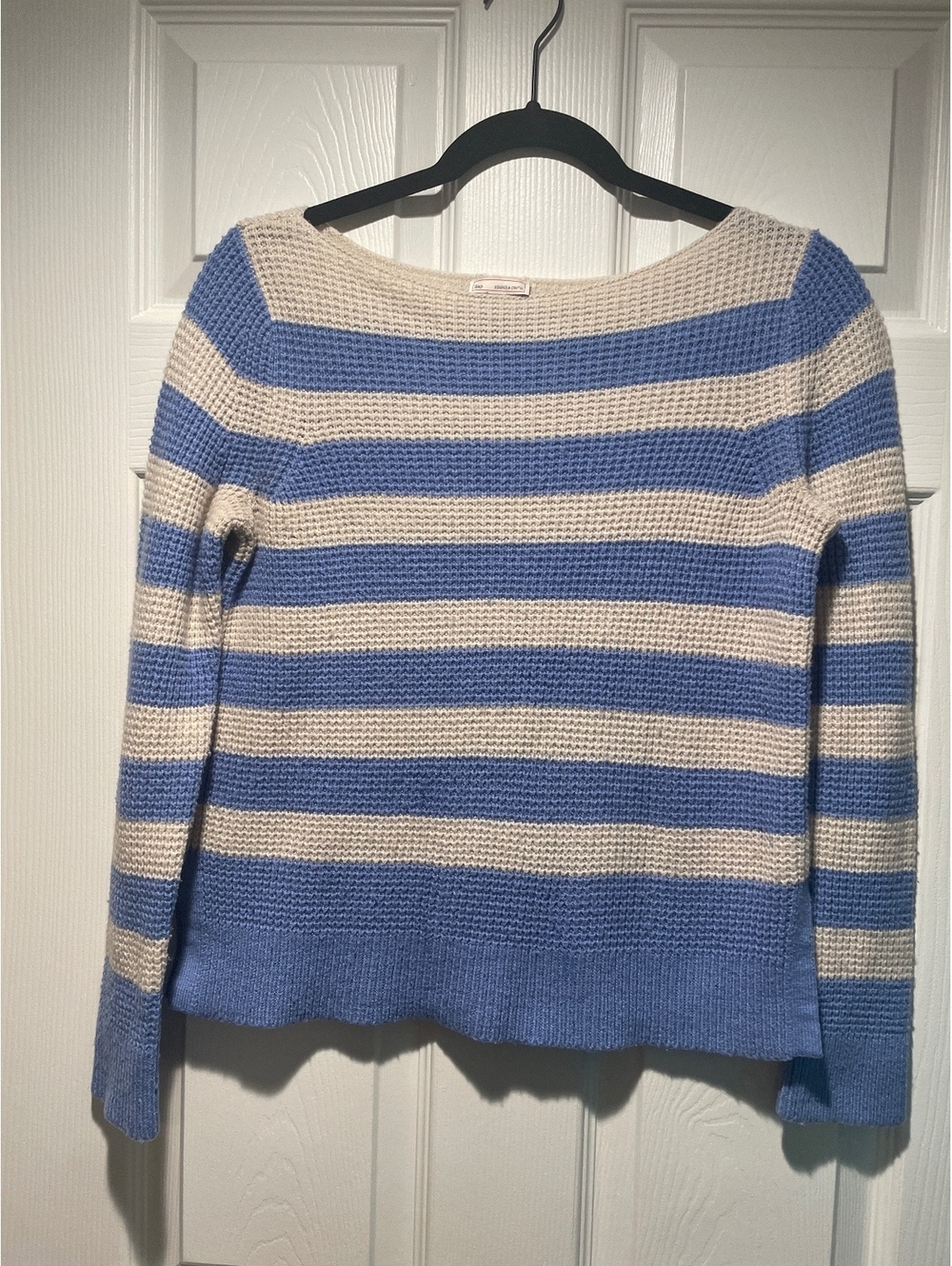 Vintage Gap Nautical Preppy Striped Knit Boatneck Sweater Small